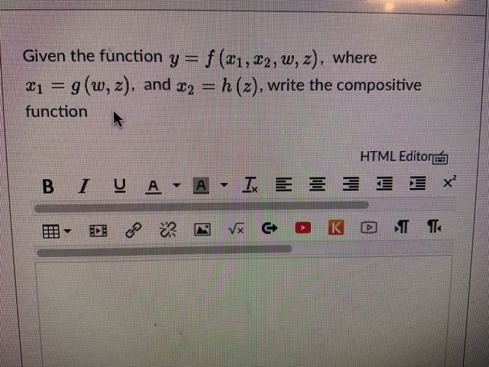 Solved Given The Function Y F 21 12 W Z Where 21 Chegg Com