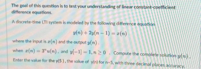 Solved The goal of this question is to test your | Chegg.com