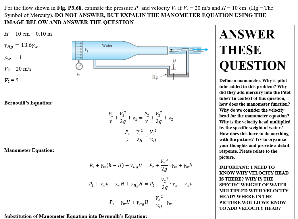 Solved For the flow shown in Fig. P3.68, ﻿estimate the | Chegg.com