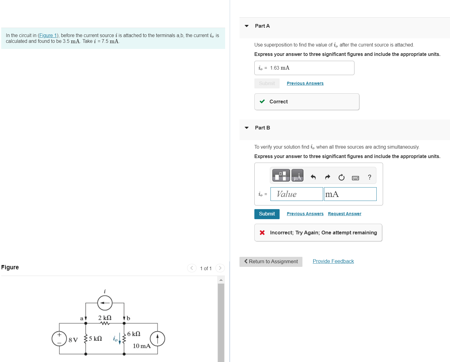 Solved In the circuit in (Figure 1), ﻿before the current | Chegg.com