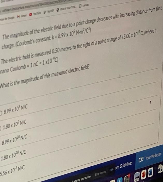 Solved The magnitude of the electric field due to a point | Chegg.com