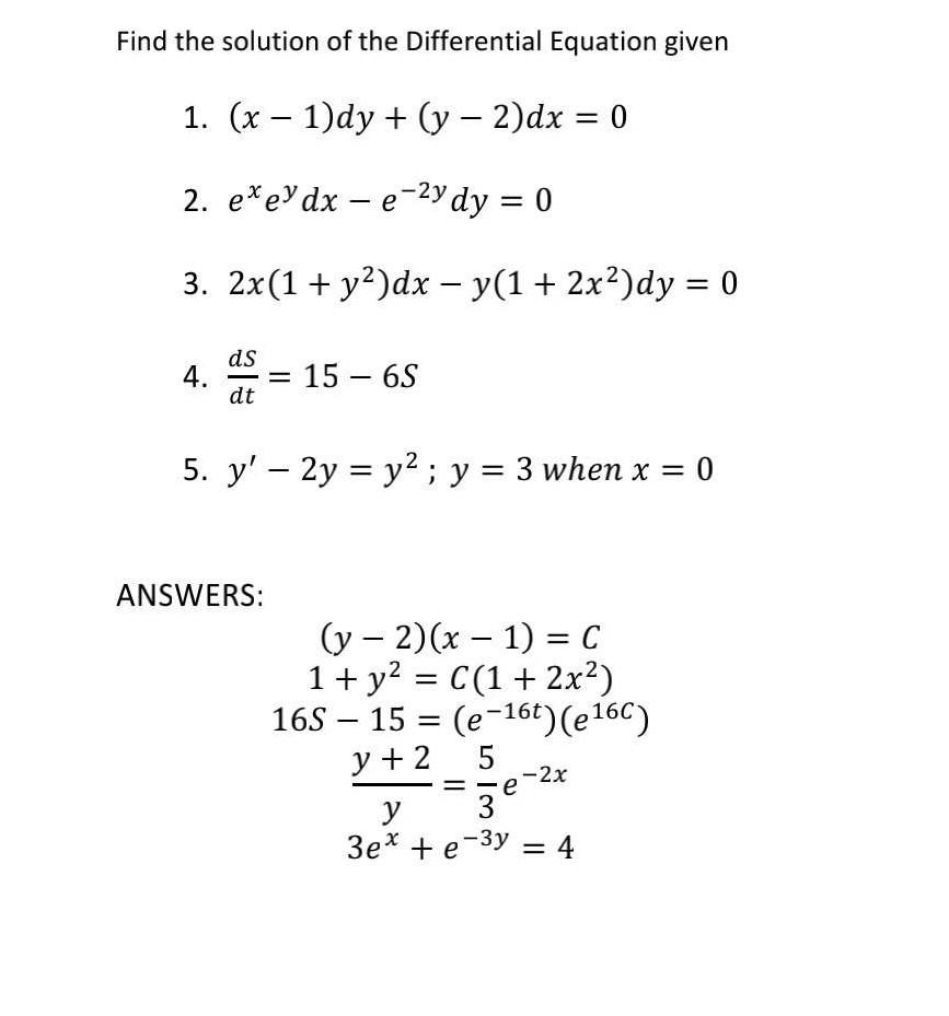 Solved Find The Solution Of The Differential Equation Given Chegg Com