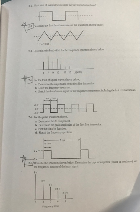 Solved PROBLEMS 2-1. Determine the fundamental frequency for | Chegg.com