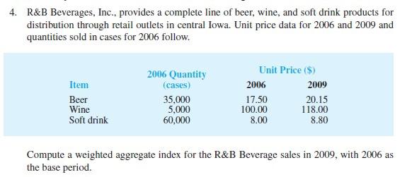 Solved 4. R&B Beverages, Inc., provides a complete line of | Chegg.com