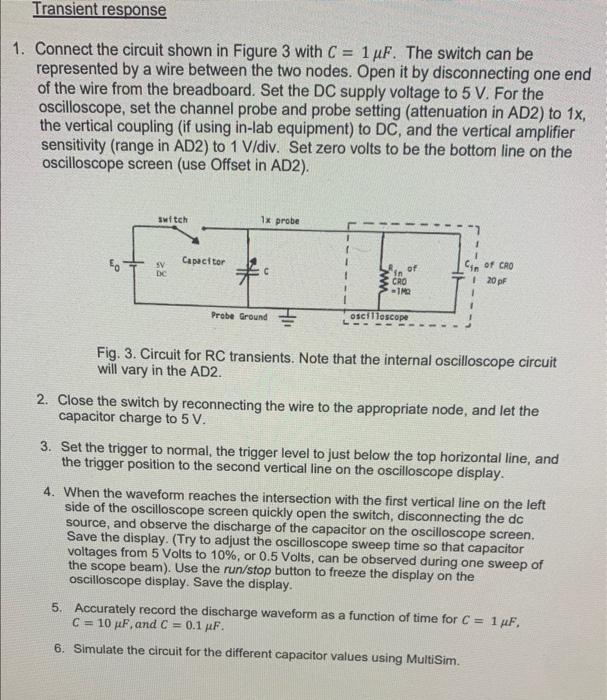 1. Connect the circuit shown in Figure 3 with C=1μF. | Chegg.com