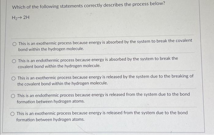 Solved Which Of The Following Statements Correctly Describes | Chegg.com