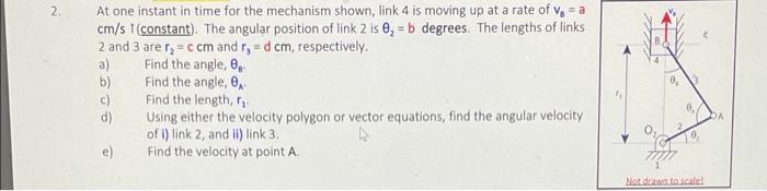 Solved 2 At one instant in time for the mechanism shown, | Chegg.com