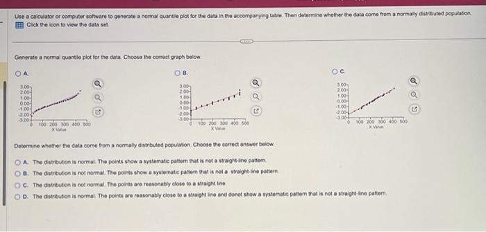 Solved Uie A Calculater Or Computer Software To Generate A 