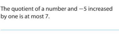 the quotient of a number and 9 increased by 5