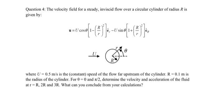 Solved Question 7: The velocity field for a steady, inviscid | Chegg.com