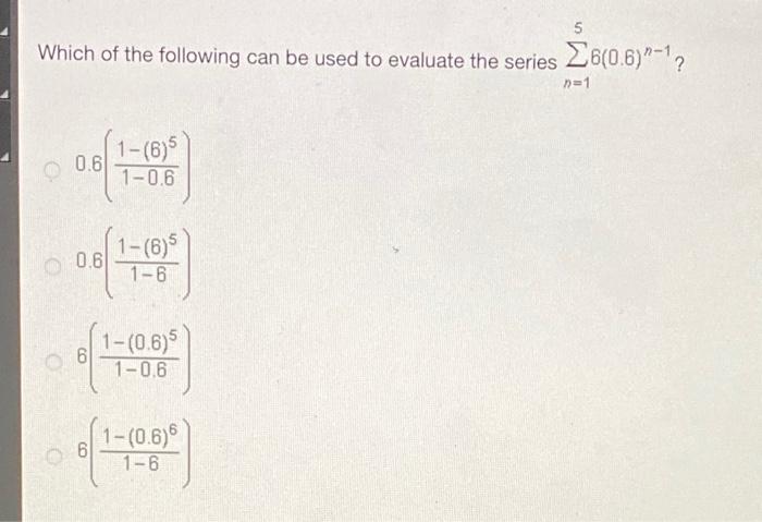 Solved 5 Which of the following can be used to evaluate the | Chegg.com