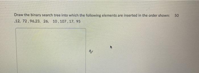 Solved Draw the binary search tree into which the following | Chegg.com
