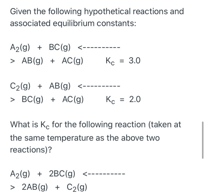 Solved Given The Following Hypothetical Reactions And | Chegg.com