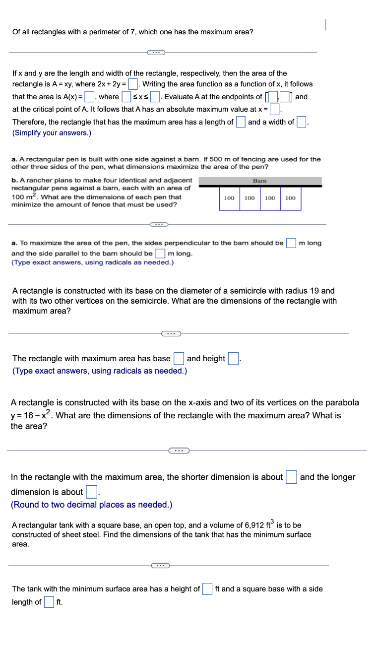 Solved Of all rectangles with a perimeter of 7 , ﻿which one | Chegg.com