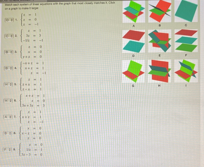 Solved bolnt) Each graph below is the graph of a system of | Chegg.com