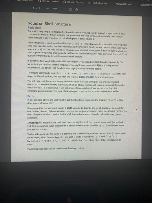 Project 2 Developing A Linux Shell In This Project Chegg Com