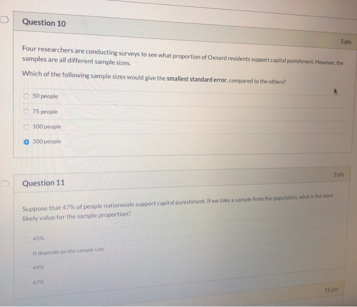 Solved Question 10 3 Pts Four Researchers Are Conducting 3776