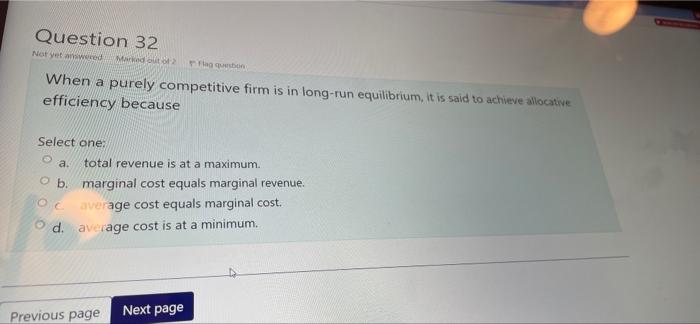 Solved Question 32 Not yet answered Marked out of 2 Flag | Chegg.com
