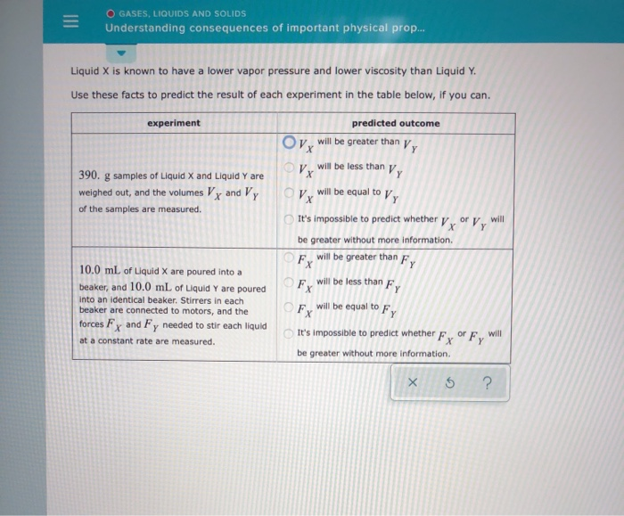 Solved O GASES, LIQUIDS AND SOLIDS Understanding | Chegg.com