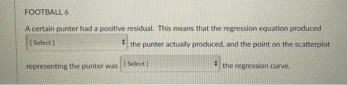 Use the information below for the FOOTBALL questions | Chegg.com
