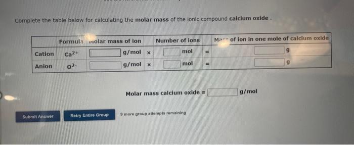find the mass ratio of element present in given compound calcium oxide