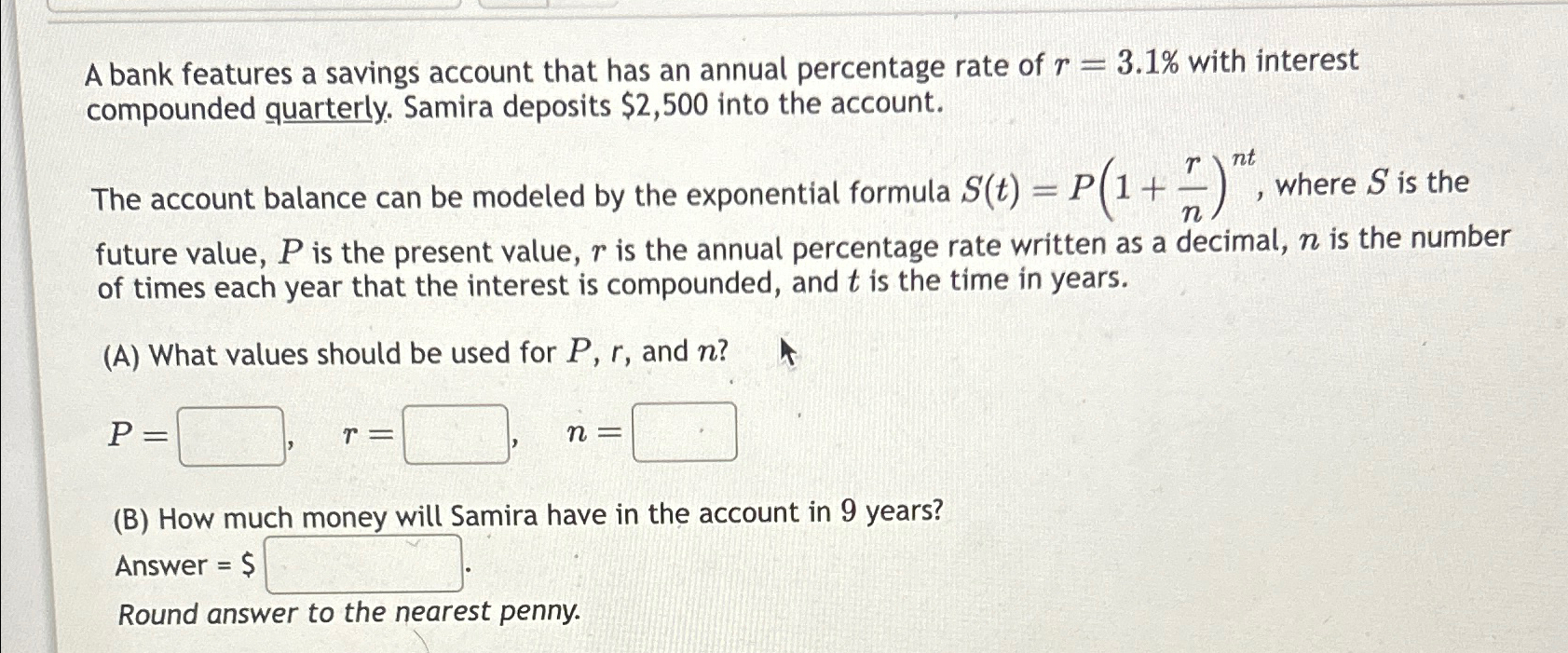 Solved A bank features a savings account that has an annual | Chegg.com