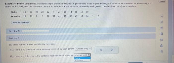 Solved Lengths of Prison Sentences A random sample of men | Chegg.com