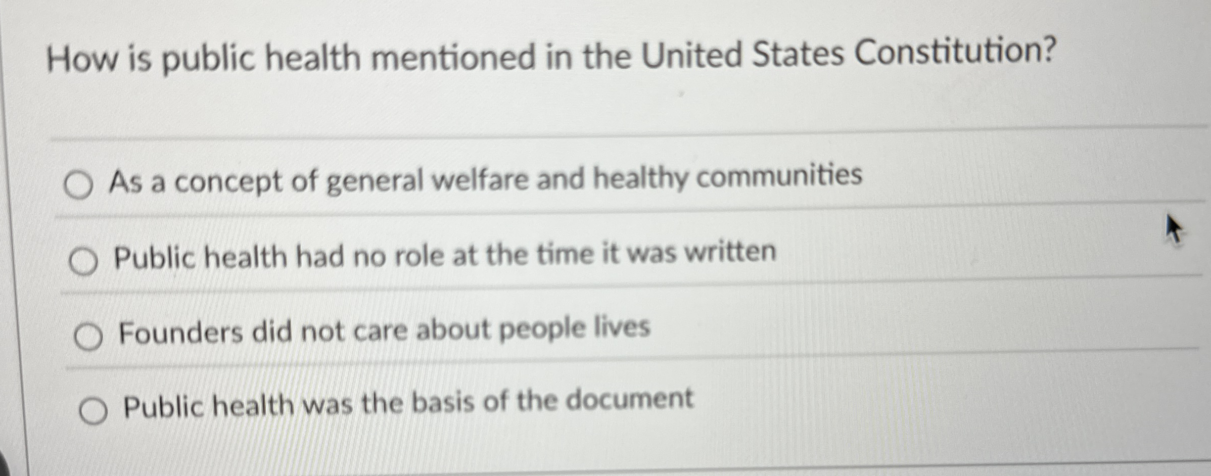 Solved How is public health mentioned in the United States | Chegg.com