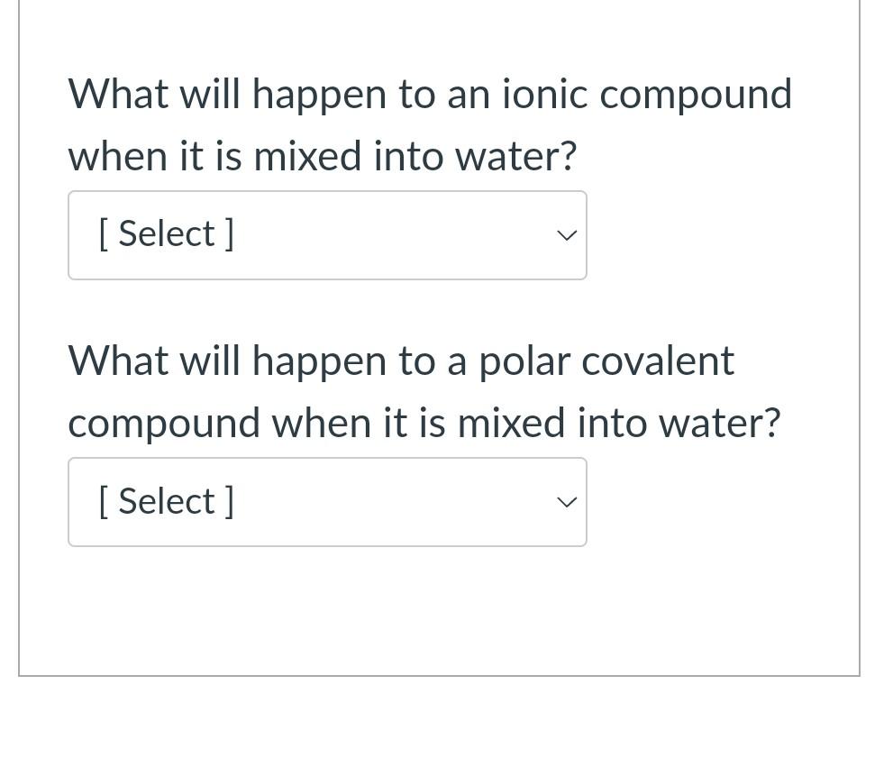 Solved What will happen to an ionic compound when it is