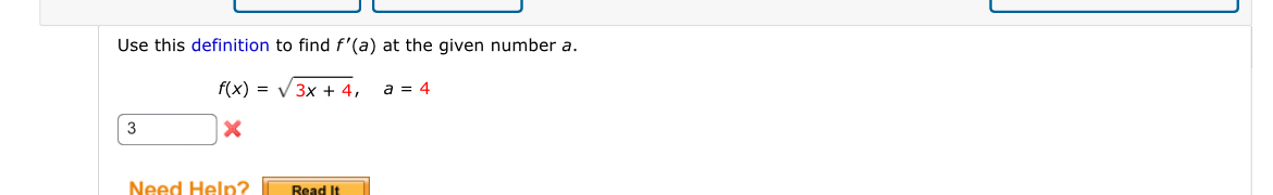Solved Use this definition to find f'(a) ﻿at the given | Chegg.com