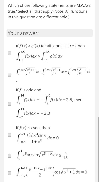 Solved Which Of The Following Statements Are ALWAYS True? | Chegg.com