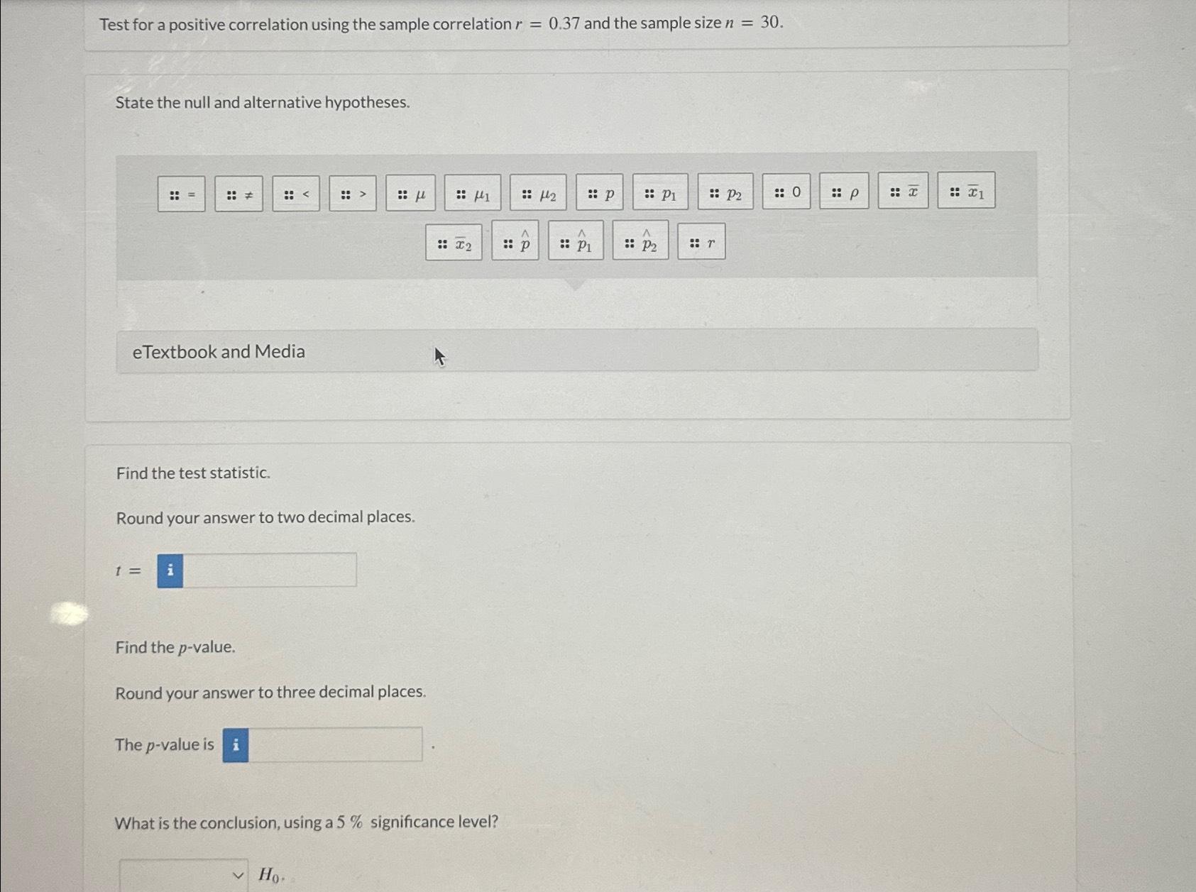 Solved Test for a positive correlation using the sample | Chegg.com