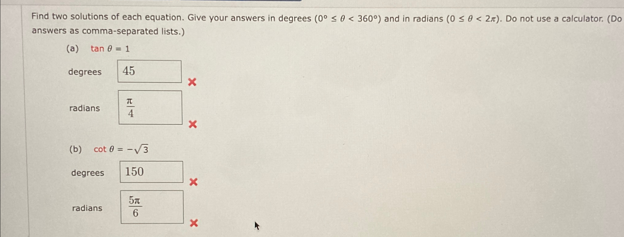 Solved Find two solutions of each equation. Give your | Chegg.com