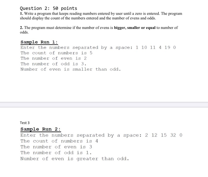 Solved Question 2: 50 points 1. Write a program that keeps | Chegg.com