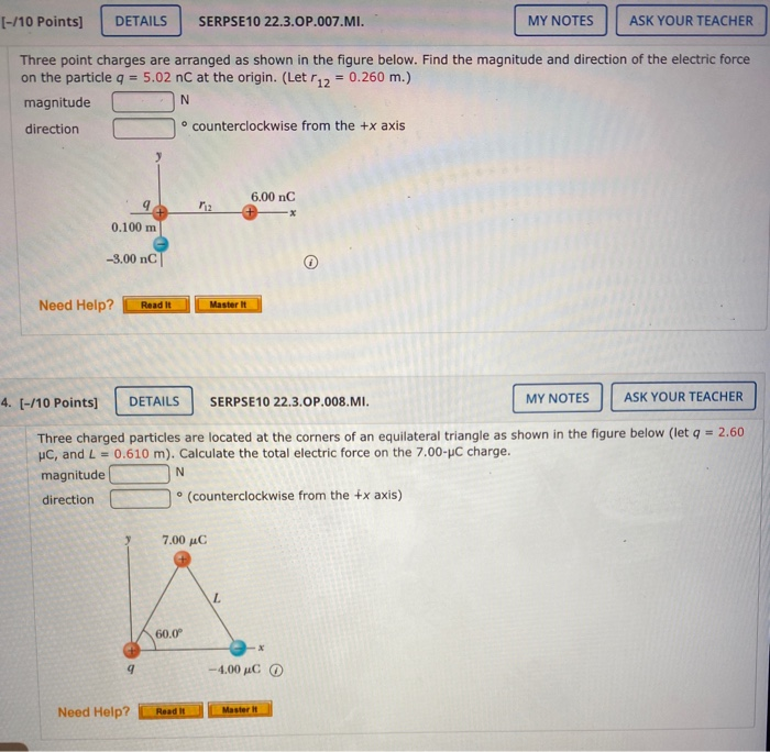 Solved [-/10 Points] DETAILS SERPSE10 22.3.OP.007.MI. MY | Chegg.com