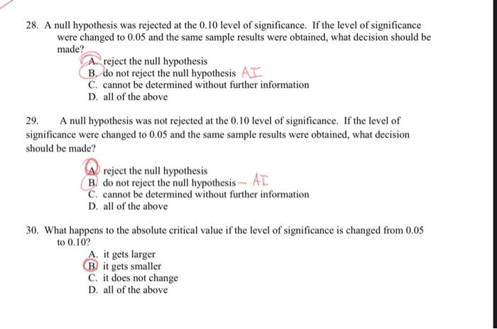 hypothesis was rejected