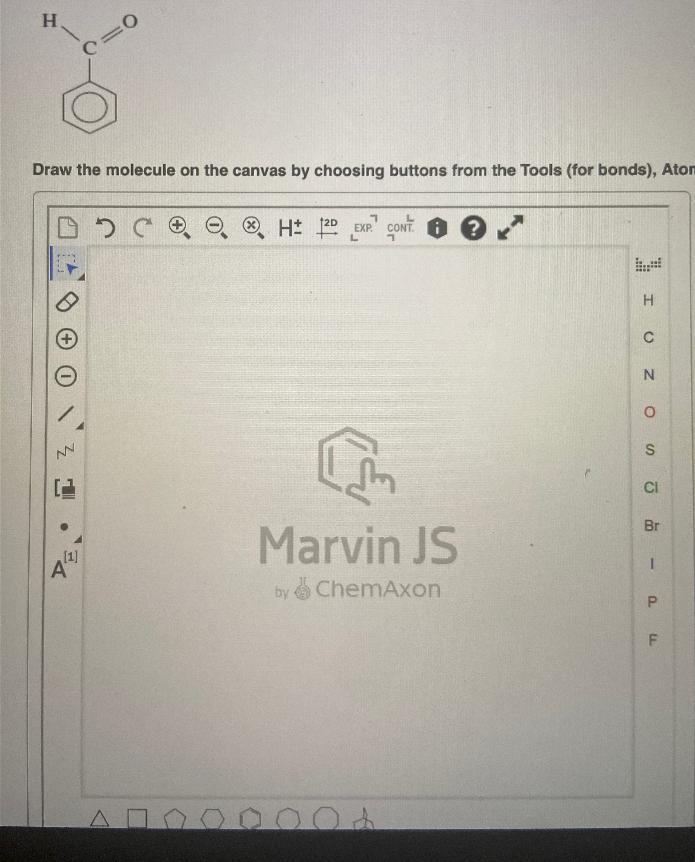 Solved Draw the molecule on the canvas by choosing buttons | Chegg.com