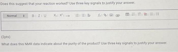 Dissolve a small amount (~10 mg) of the product in | Chegg.com