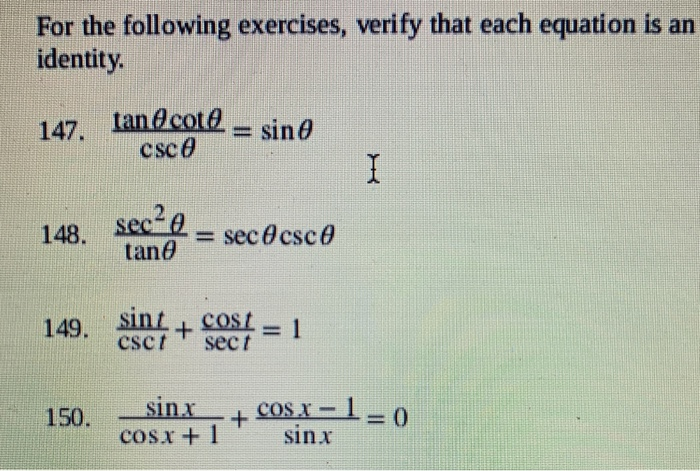 Solved For the following exercises, verify that each | Chegg.com