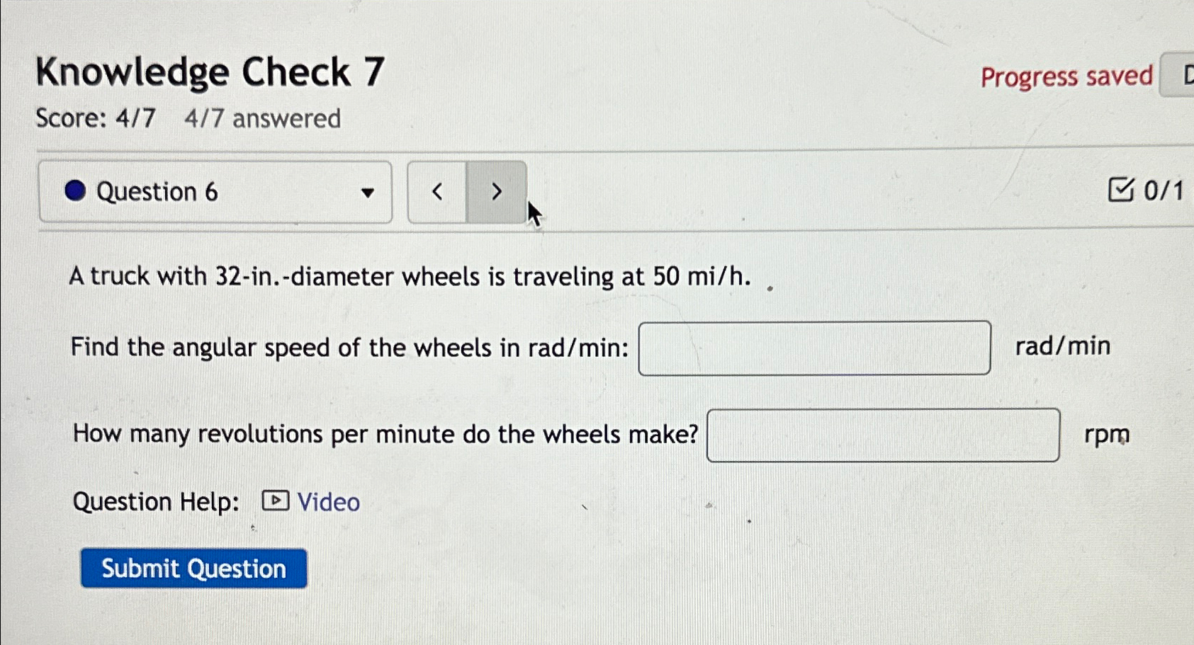 Solved Knowledge Check 7Progress savedScore: 4/7 4/7 | Chegg.com