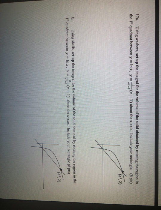 Solved 17a. Using Washers, Set Up The Integral For The | Chegg.com ...