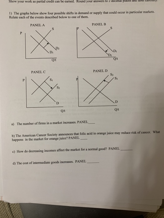 Solved Show your work as partial credit can be earned. Round | Chegg.com