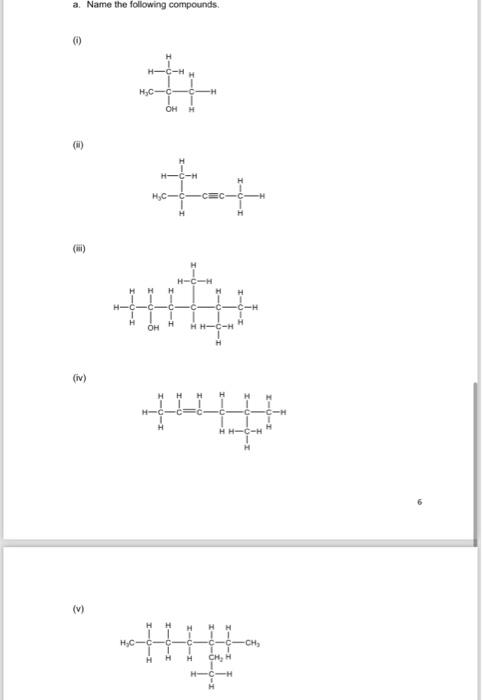 Solved A. Name The Following Compounds. (i) (ii) (iii) (iv) | Chegg.com