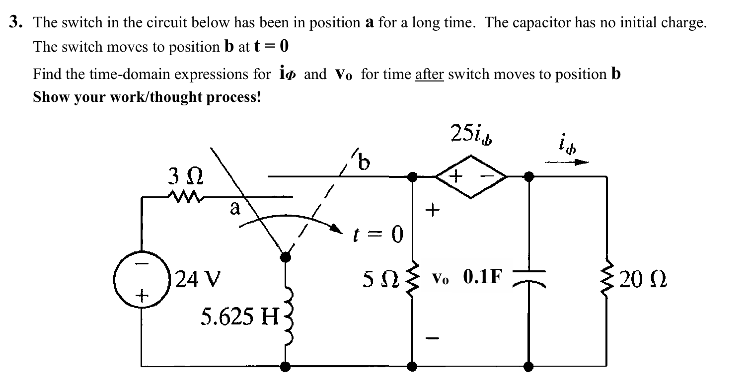 Solved The switch in the circuit below has been in position | Chegg.com