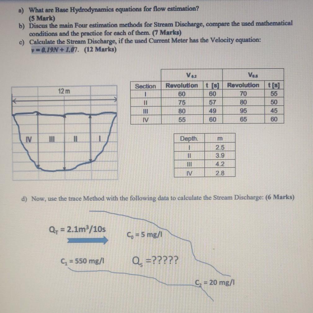 Solved a) What are Base Hydrodynamics equations for flow | Chegg.com