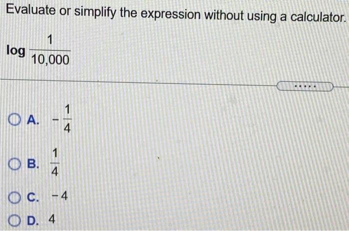 Solved Evaluate or simplify the expression without using a | Chegg.com