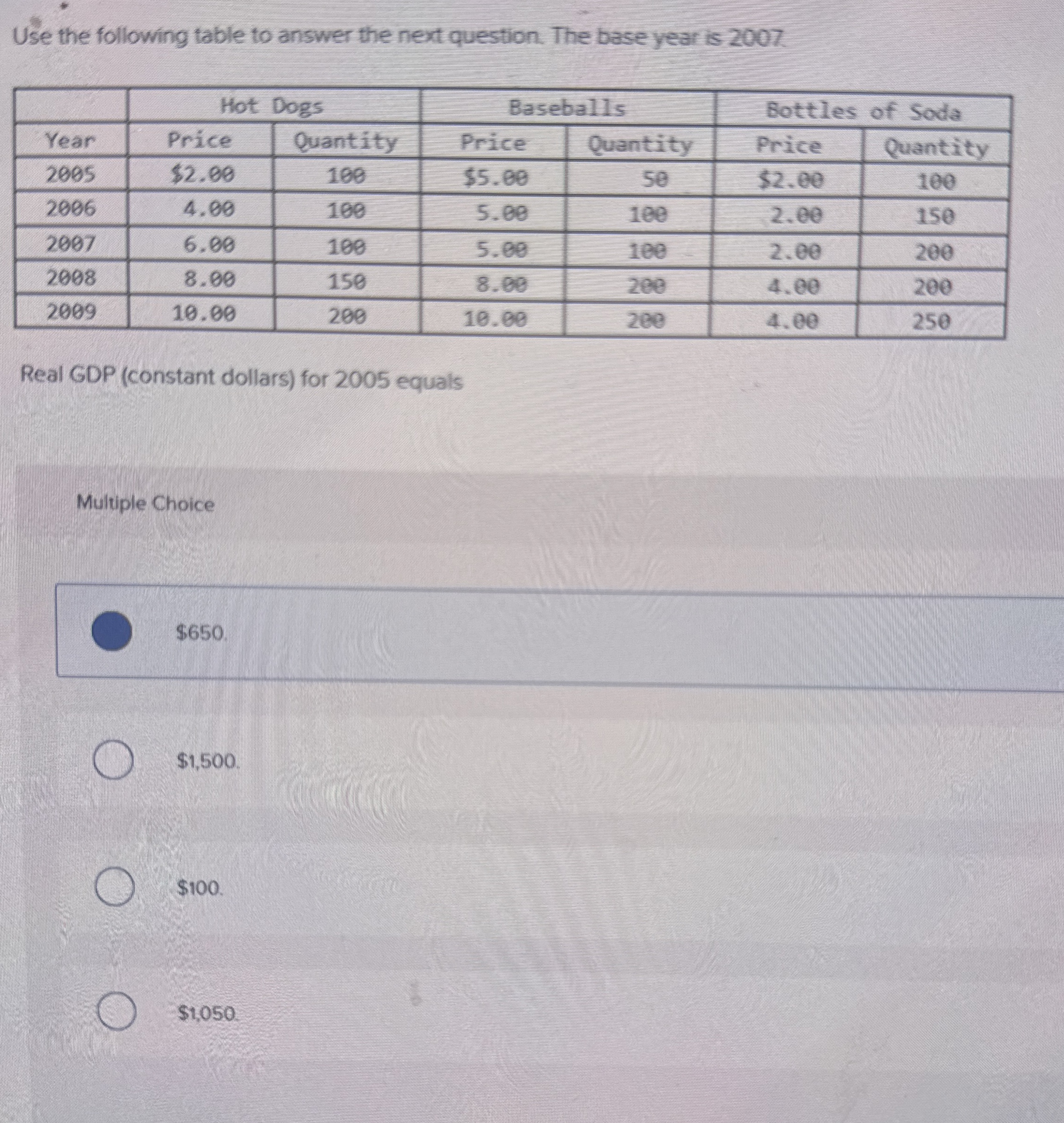 Solved Use the following table to answer the next question. | Chegg.com