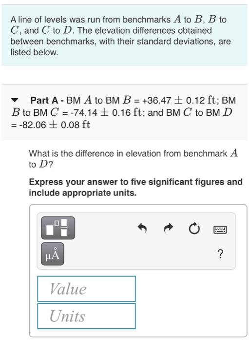 Solved A Line Of Levels Was Run From Benchmarks A To B, B To | Chegg.com