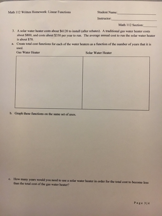 math 112 written homework linear functions