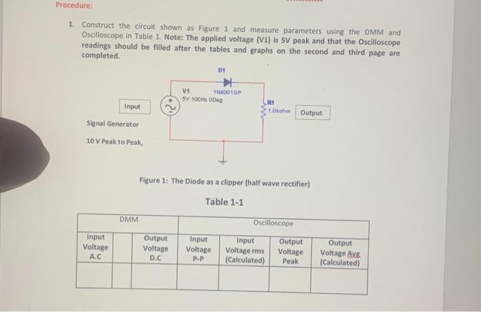 Solved Procedure: 1. Construct the circuit shown as Figure 1 | Chegg.com
